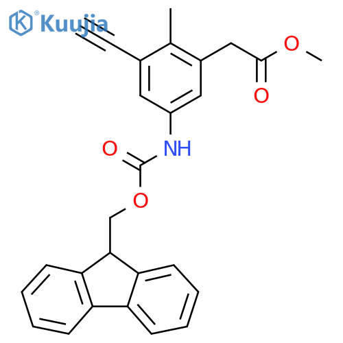 methyl 2-3-ethynyl-5-({(9H-fluoren-9-yl)methoxycarbonyl}amino)-2-methylphenylacetate structure
