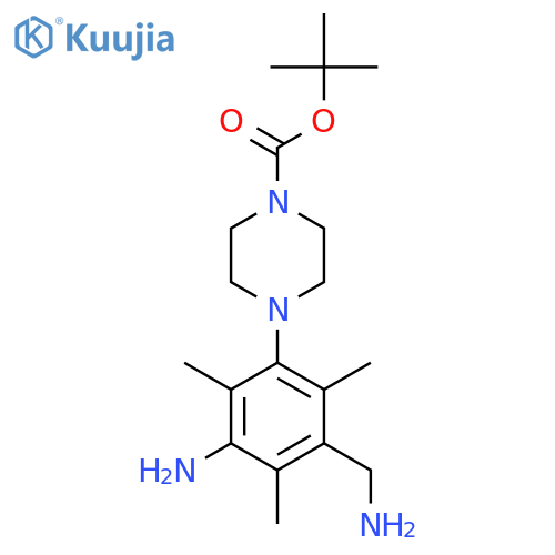 tert-butyl 4-3-amino-5-(aminomethyl)-2,4,6-trimethylphenylpiperazine-1-carboxylate structure