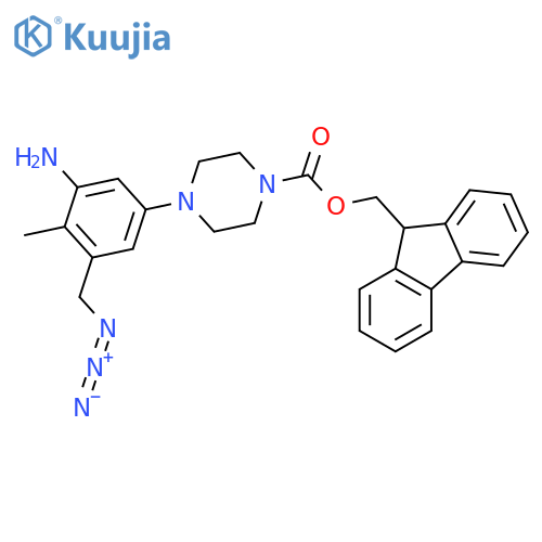 (9H-fluoren-9-yl)methyl 4-3-amino-5-(azidomethyl)-4-methylphenylpiperazine-1-carboxylate structure