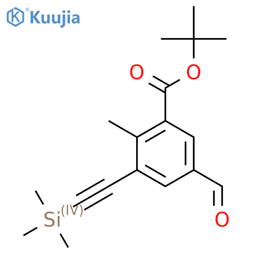 tert-butyl 5-formyl-2-methyl-3-2-(trimethylsilyl)ethynylbenzoate structure