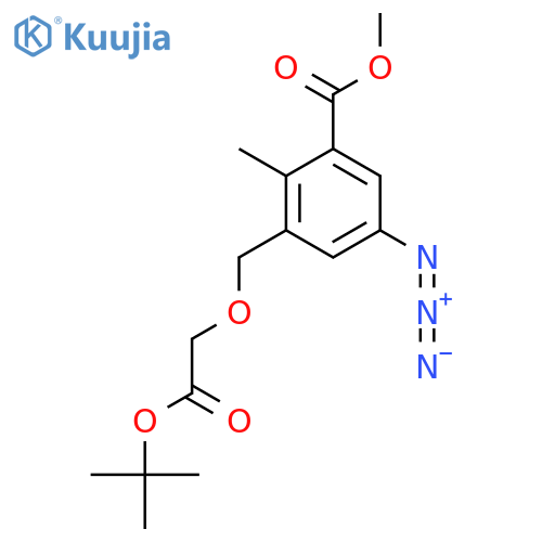 Methyl 5-azido-3-{[2-(tert-butoxy)-2-oxoethoxy]methyl}-2-methylbenzoate structure