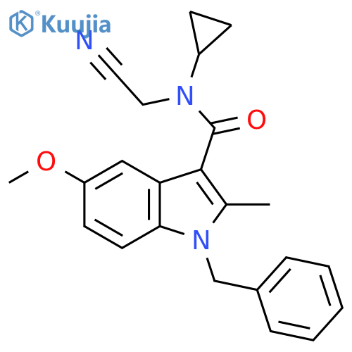 1-Benzyl-N-(cyanomethyl)-N-cyclopropyl-5-methoxy-2-methylindole-3-carboxamide structure