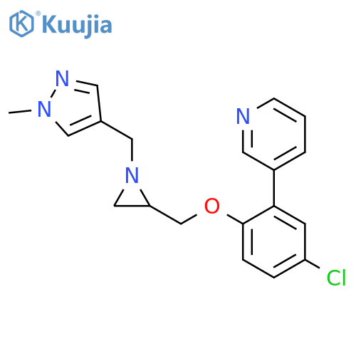 3-[5-Chloro-2-[[1-[(1-methylpyrazol-4-yl)methyl]aziridin-2-yl]methoxy]phenyl]pyridine structure