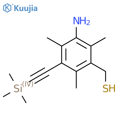 {3-amino-2,4,6-trimethyl-5-2-(trimethylsilyl)ethynylphenyl}methanethiol structure