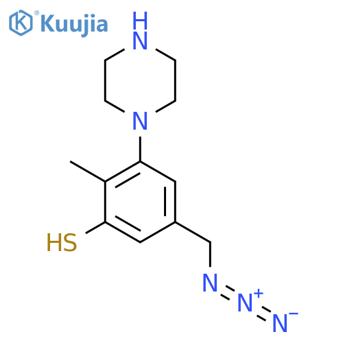 5-(Azidomethyl)-2-methyl-3-(piperazin-1-yl)benzene-1-thiol structure