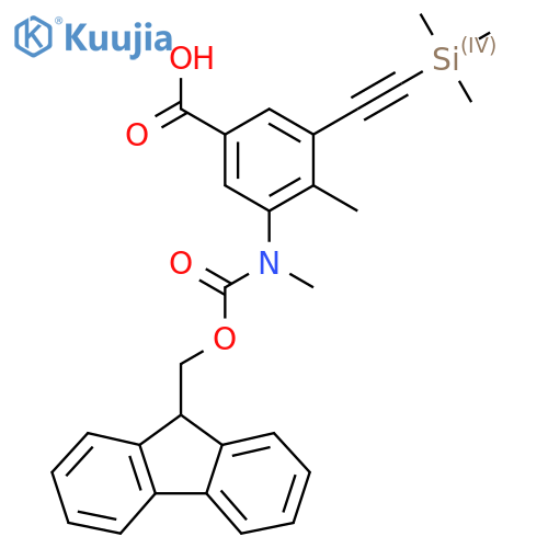 3-({(9H-fluoren-9-yl)methoxycarbonyl}(methyl)amino)-4-methyl-5-2-(trimethylsilyl)ethynylbenzoic acid structure