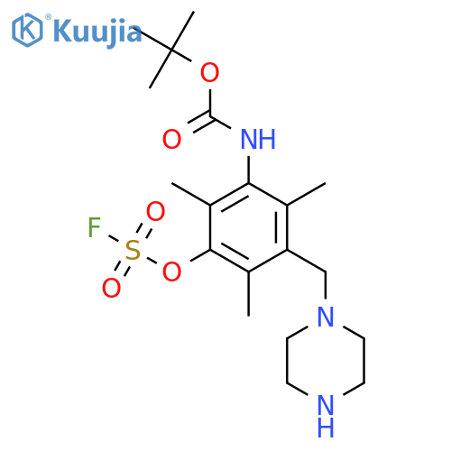 tert-butyl N-{3-[(fluorosulfonyl)oxy]-2,4,6-trimethyl-5-[(piperazin-1-yl)methyl]phenyl}carbamate structure