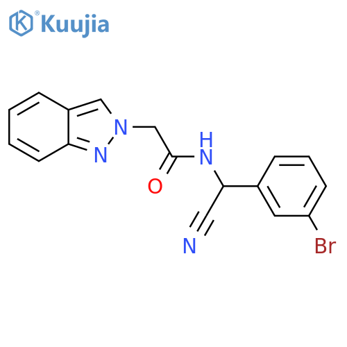 N-[(3-Bromophenyl)-cyanomethyl]-2-indazol-2-ylacetamide structure