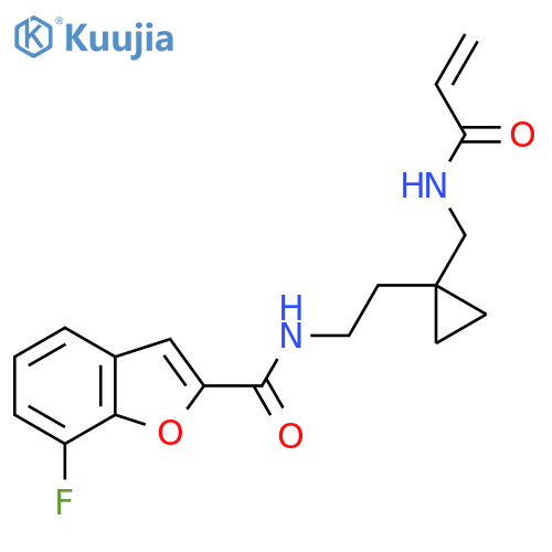 7-Fluoro-N-[2-[1-[(prop-2-enoylamino)methyl]cyclopropyl]ethyl]-1-benzofuran-2-carboxamide structure