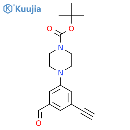 Tert-butyl 4-(3-ethynyl-5-formylphenyl)piperazine-1-carboxylate structure