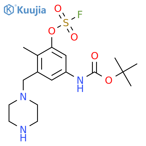 tert-butyl N-{3-(fluorosulfonyl)oxy-4-methyl-5-(piperazin-1-yl)methylphenyl}carbamate structure