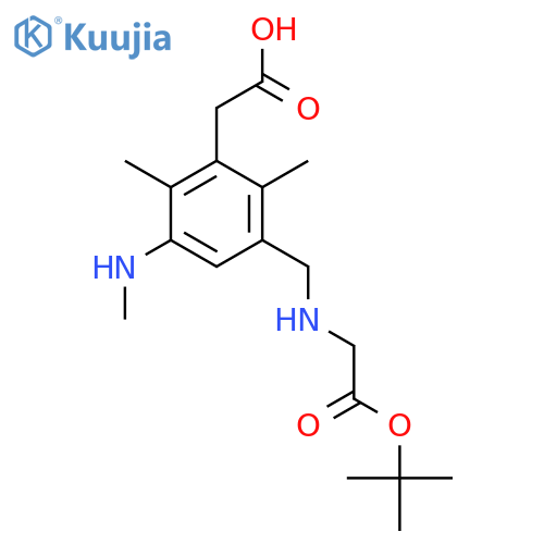2-[3-({[2-(Tert-butoxy)-2-oxoethyl]amino}methyl)-2,6-dimethyl-5-(methylamino)phenyl]acetic acid structure