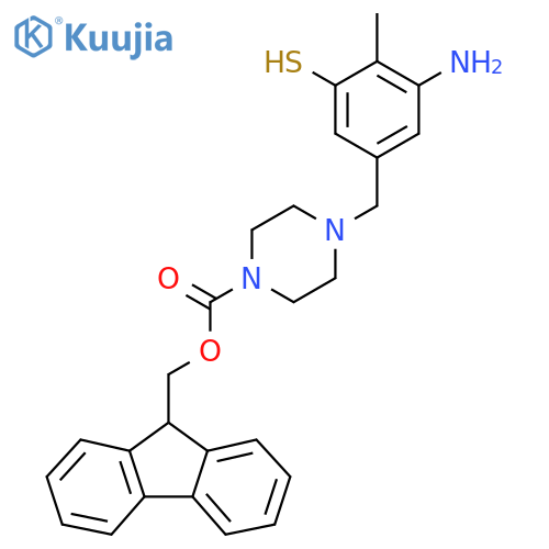 (9H-fluoren-9-yl)methyl 4-(3-amino-4-methyl-5-sulfanylphenyl)methylpiperazine-1-carboxylate structure