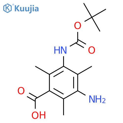 3-Amino-5-{[(tert-butoxy)carbonyl]amino}-2,4,6-trimethylbenzoic acid structure