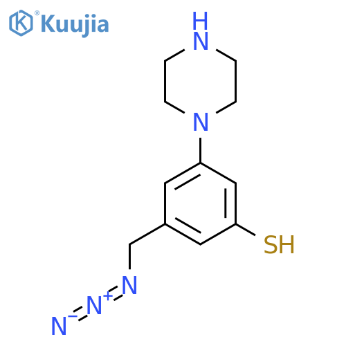 3-(Azidomethyl)-5-(piperazin-1-yl)benzene-1-thiol structure