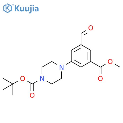 tert-butyl 4-[3-formyl-5-(methoxycarbonyl)phenyl]piperazine-1-carboxylate structure