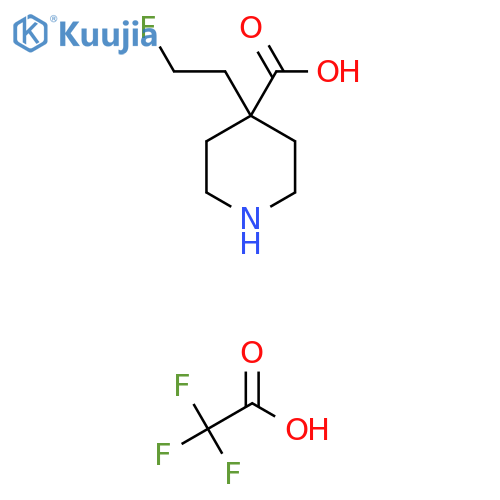 4-(2-fluoroethyl)piperidine-4-carboxylic acid, trifluoroacetic acid structure