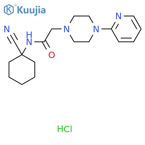 N-(1-cyanocyclohexyl)-2-[4-(pyridin-2-yl)piperazin-1-yl]acetamide hydrochloride structure