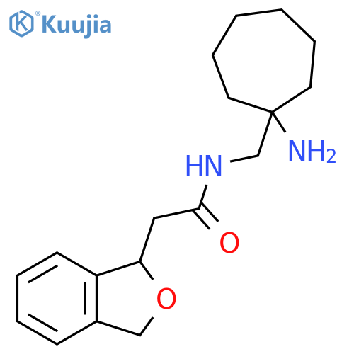 N-[(1-aminocycloheptyl)methyl]-2-(1,3-dihydro-2-benzofuran-1-yl)acetamide structure