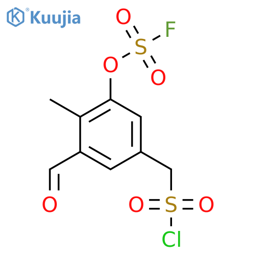{3-(fluorosulfonyl)oxy-5-formyl-4-methylphenyl}methanesulfonyl chloride structure