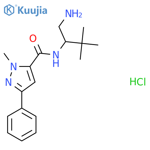 N-(1-amino-3,3-dimethylbutan-2-yl)-1-methyl-3-phenyl-1H-pyrazole-5-carboxamide hydrochloride structure