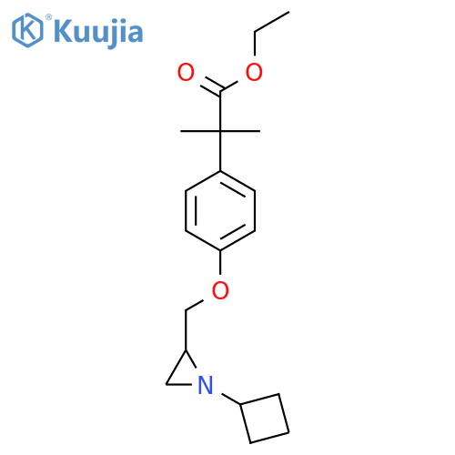 Ethyl 2-[4-[(1-cyclobutylaziridin-2-yl)methoxy]phenyl]-2-methylpropanoate structure