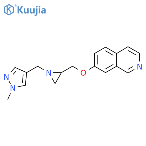 7-[[1-[(1-Methylpyrazol-4-yl)methyl]aziridin-2-yl]methoxy]isoquinoline structure