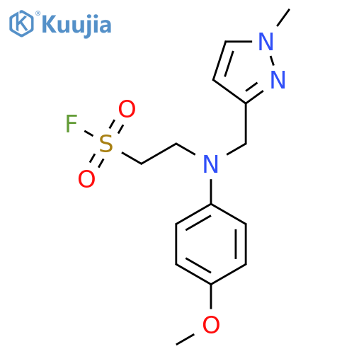 2-[4-Methoxy-N-[(1-methylpyrazol-3-yl)methyl]anilino]ethanesulfonyl fluoride structure