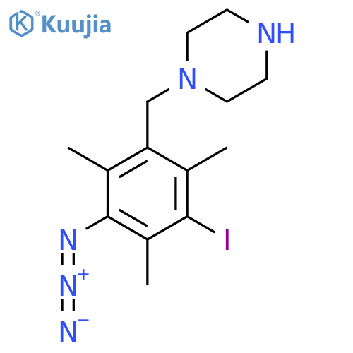 1-(3-azido-5-iodo-2,4,6-trimethylphenyl)methylpiperazine structure