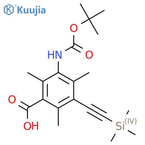 3-{(tert-butoxy)carbonylamino}-2,4,6-trimethyl-5-2-(trimethylsilyl)ethynylbenzoic acid structure