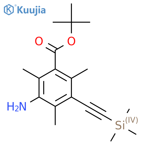 tert-butyl 3-amino-2,4,6-trimethyl-5-2-(trimethylsilyl)ethynylbenzoate structure