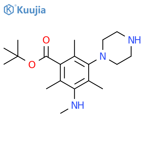 Tert-butyl 2,4,6-trimethyl-3-(methylamino)-5-(piperazin-1-yl)benzoate structure