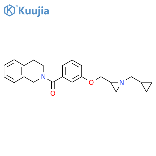 2-(3-{[1-(Cyclopropylmethyl)aziridin-2-yl]methoxy}benzoyl)-1,2,3,4-tetrahydroisoquinoline structure