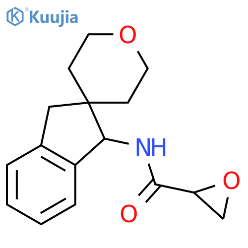 N-{1,3-dihydrospiroindene-2,4'-oxan-3-yl}oxirane-2-carboxamide structure