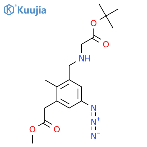 Tert-butyl 2-({[5-azido-3-(2-methoxy-2-oxoethyl)-2-methylphenyl]methyl}amino)acetate structure