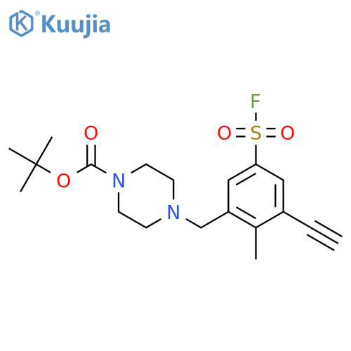 tert-butyl 4-{3-ethynyl-5-(fluorosulfonyl)-2-methylphenylmethyl}piperazine-1-carboxylate structure