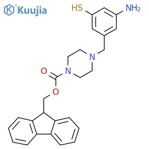(9H-fluoren-9-yl)methyl 4-(3-amino-5-sulfanylphenyl)methylpiperazine-1-carboxylate structure