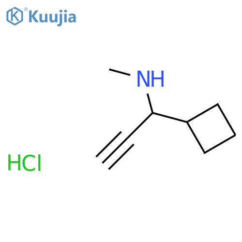 (1-cyclobutylprop-2-yn-1-yl)(methyl)amine hydrochloride structure
