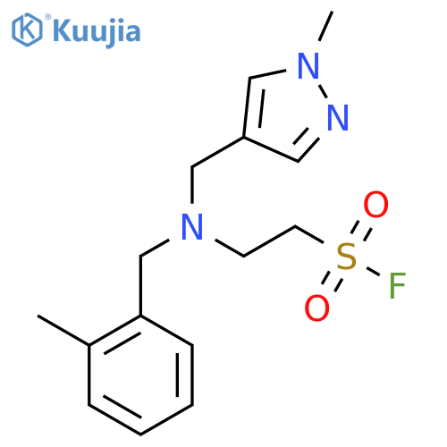 2-{[(1-methyl-1H-pyrazol-4-yl)methyl][(2-methylphenyl)methyl]amino}ethane-1-sulfonyl fluoride structure