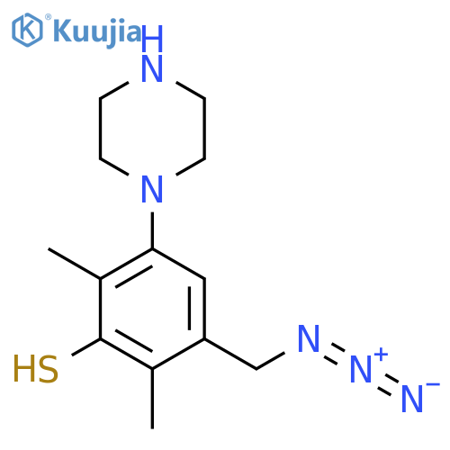 3-(Azidomethyl)-2,6-dimethyl-5-(piperazin-1-yl)benzene-1-thiol structure