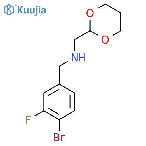 (4-bromo-3-fluorophenyl)methyl(1,3-dioxan-2-yl)methylamine structure