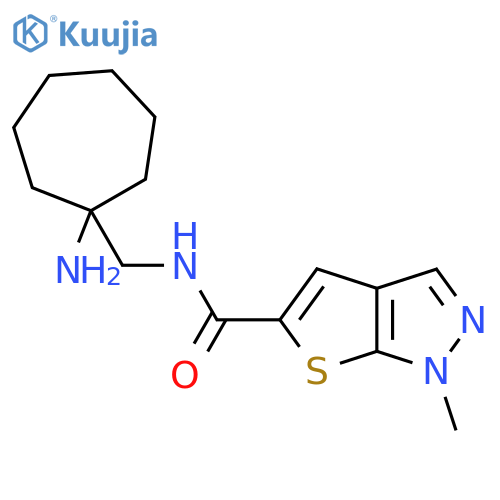 N-(1-aminocycloheptyl)methyl-1-methyl-1H-thieno2,3-cpyrazole-5-carboxamide structure
