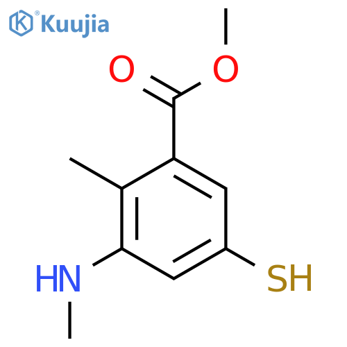 Methyl 2-methyl-3-(methylamino)-5-sulfanylbenzoate structure