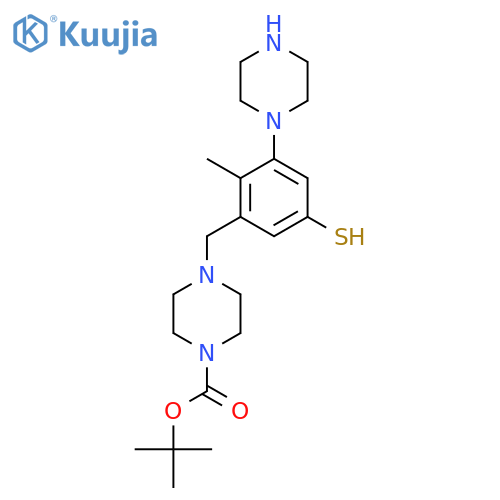 Tert-butyl 4-{[2-methyl-3-(piperazin-1-yl)-5-sulfanylphenyl]methyl}piperazine-1-carboxylate structure