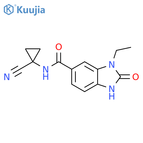N-(1-cyanocyclopropyl)-3-ethyl-2-oxo-2,3-dihydro-1H-1,3-benzodiazole-5-carboxamide structure