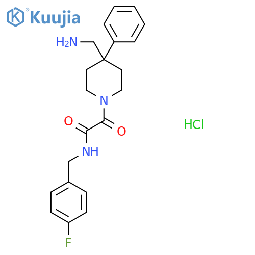 2-[4-(Aminomethyl)-4-phenylpiperidin-1-yl]-N-[(4-fluorophenyl)methyl]-2-oxoacetamide;hydrochloride structure