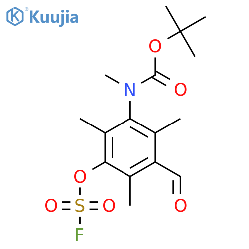 tert-butyl N-{3-(fluorosulfonyl)oxy-5-formyl-2,4,6-trimethylphenyl}-N-methylcarbamate structure