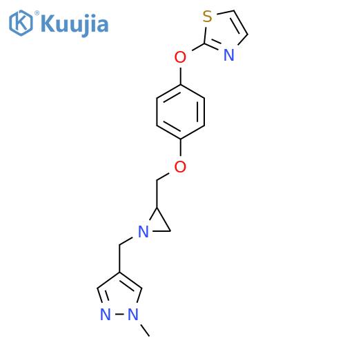 2-[4-[[1-[(1-Methylpyrazol-4-yl)methyl]aziridin-2-yl]methoxy]phenoxy]-1,3-thiazole structure
