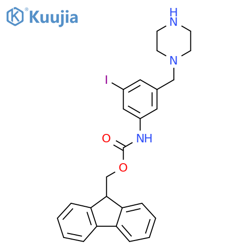 (9H-fluoren-9-yl)methyl N-{3-iodo-5-(piperazin-1-yl)methylphenyl}carbamate structure