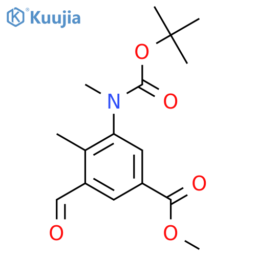 methyl 3-{(tert-butoxy)carbonyl(methyl)amino}-5-formyl-4-methylbenzoate structure